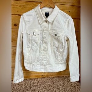 J.crew white jean jacket / small
